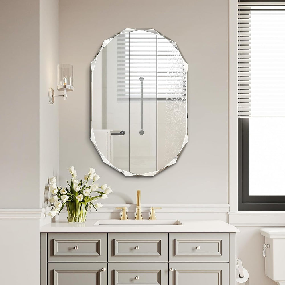 Pregaspor Single Beveled Edge Bathroom Vanity Mirror, 23.6" x 35.4"...