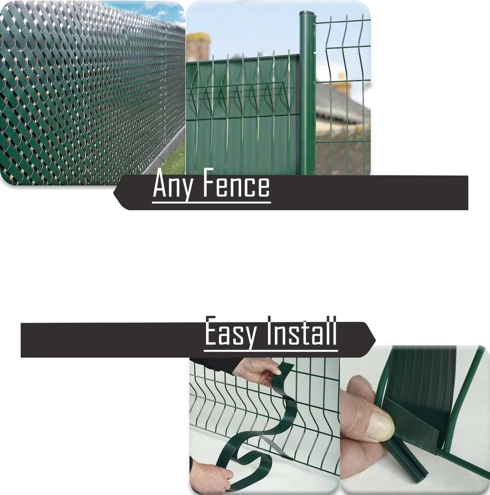 HTTMT- Green Chain Link Fence Privacy Slats Tape w/Brass Fasteners, Green, 1....