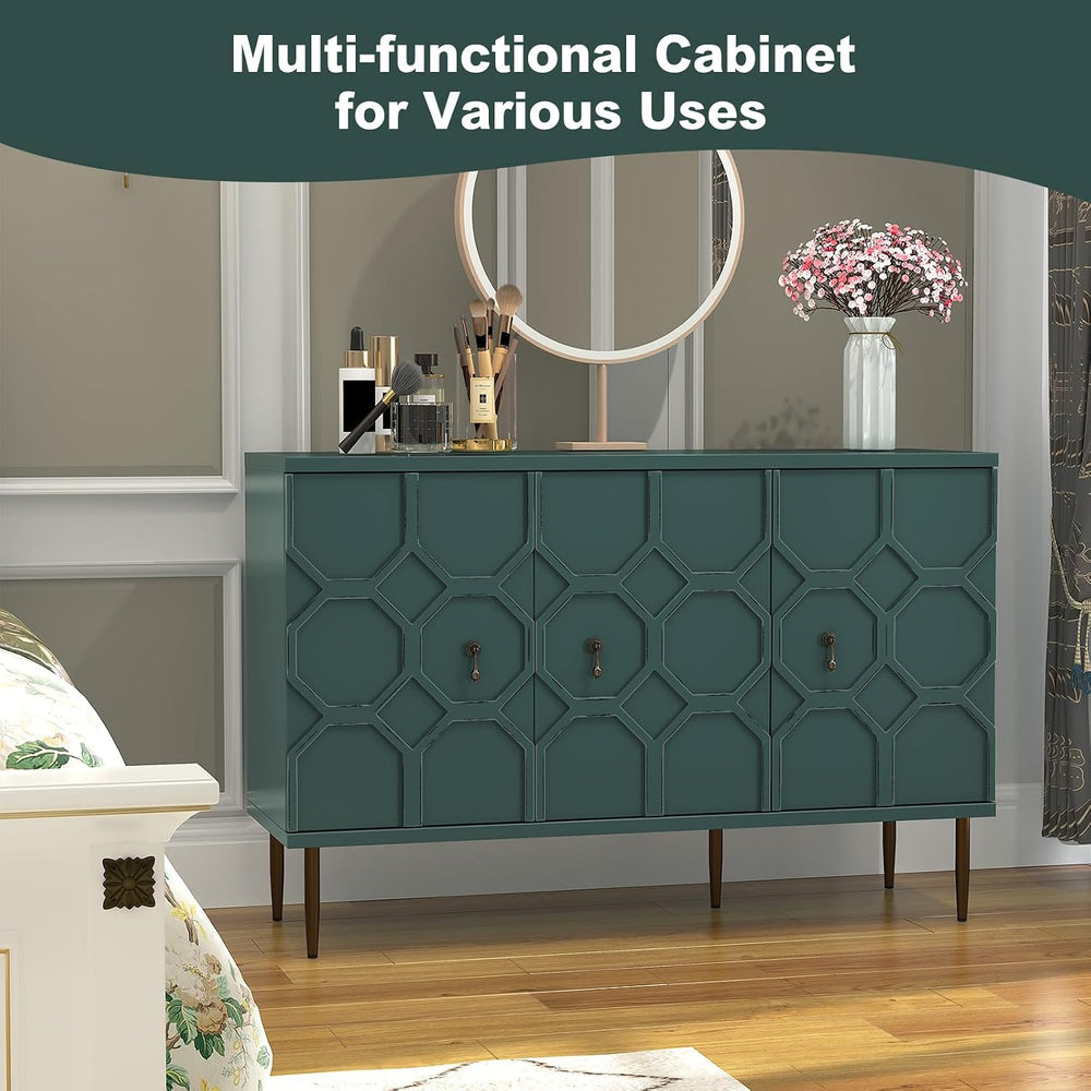 Sideboard Buffet Cabinet with Storage, 47" Accent Cabinet with Decorativ...