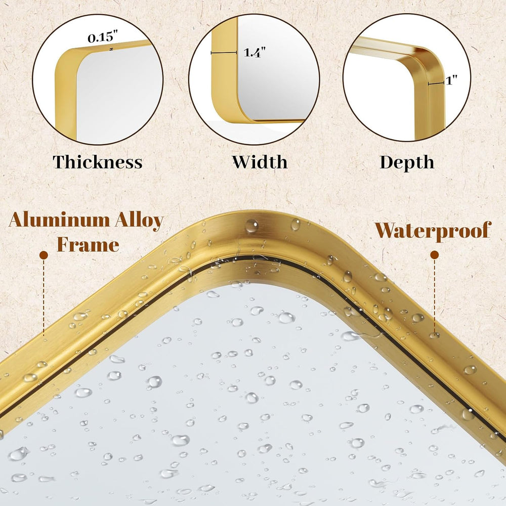 Bathroom Mirrors for Over Sink 30 x 48 Inch Gold