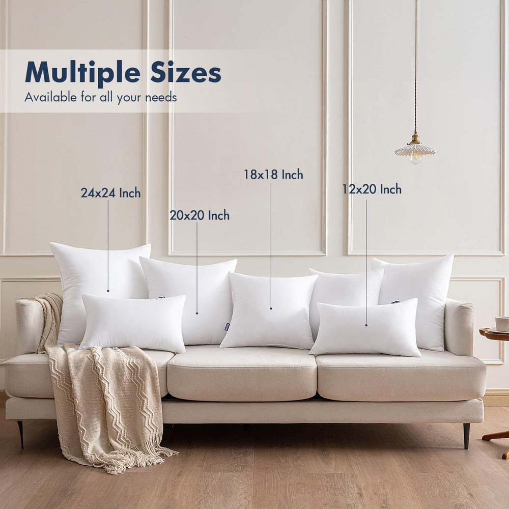MIULEE 16x24 Throw Pillows Inserts 2 Pack, Decorative Pillows for Couch Bed