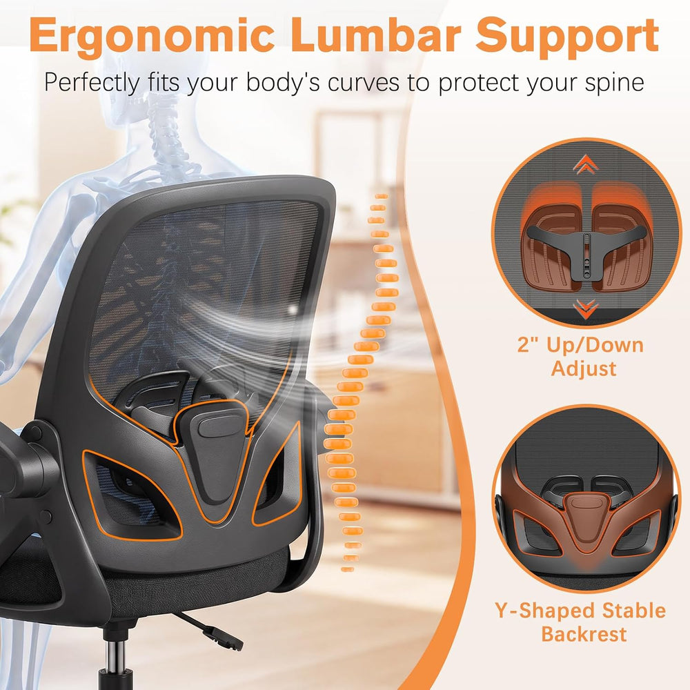 ORRSAKER Drafting Chair, Tall Office Chair with Flip-up Arms, Mesh Ergonomic ...