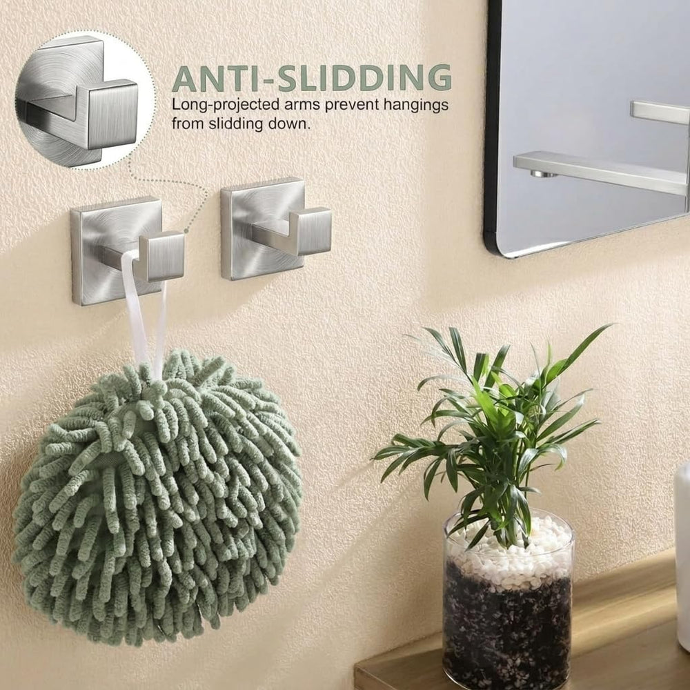 5-Piece Bathroom Hardware Set, 23.6 in Towel Bar, Brushed Nickel