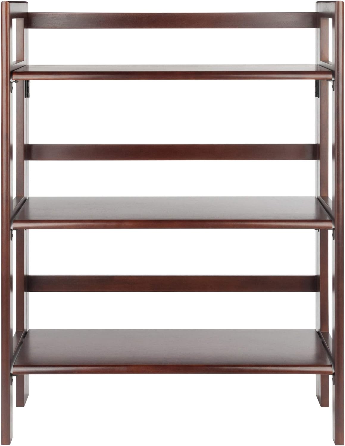winsome wood terry shelving, walnut, 3, side view
