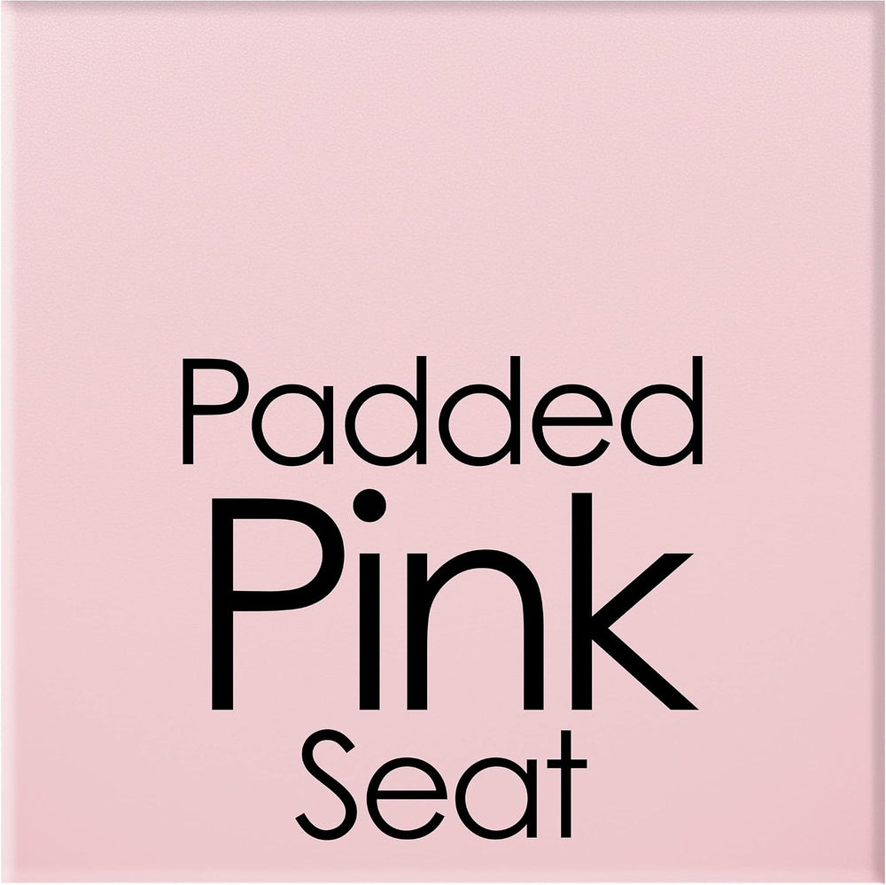Lavish Home Folding Stool with Padded Backless Seat Set of 2, Pink, 24”