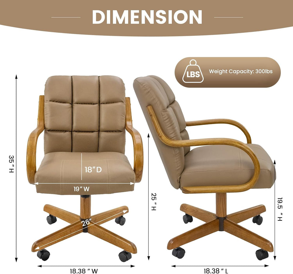 Chromcraft D9520 6pc Swivel Tilt Kitchen Dining Chair - Taupe-Chestnut