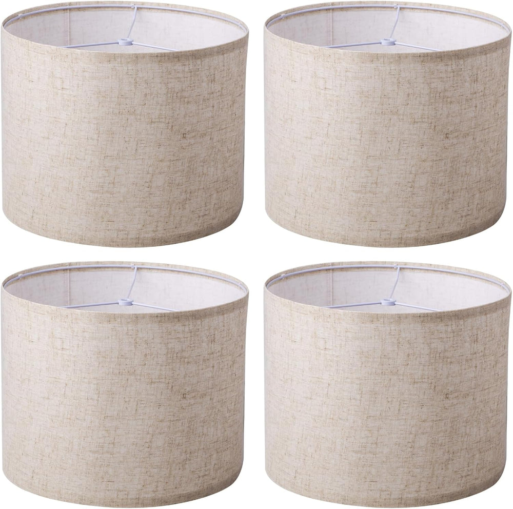 Beige Lamp Shades Set of 4 for Table Lamps, Drum Lampshades for Floor Lamps, ...