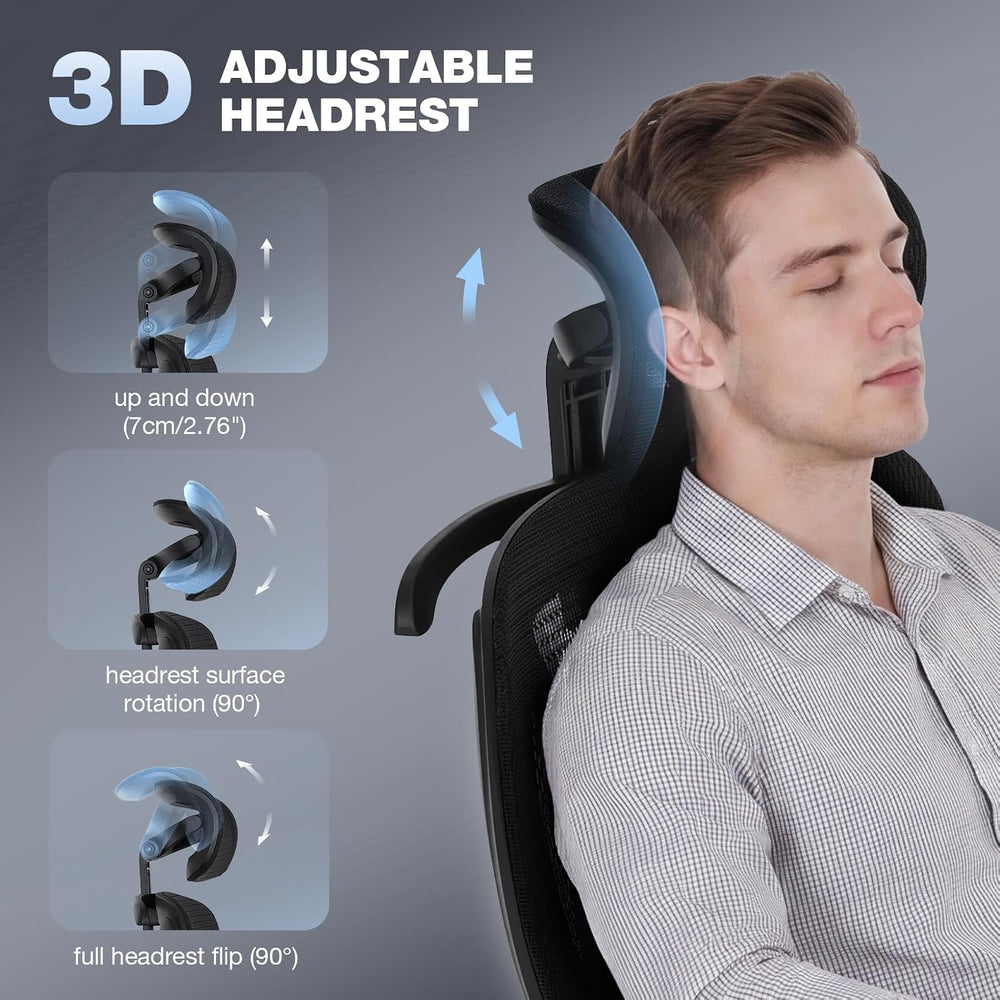 MALOL Ergonomic Office Chair, 400lbs High Back Mesh Desk Chair with 6D Armres...