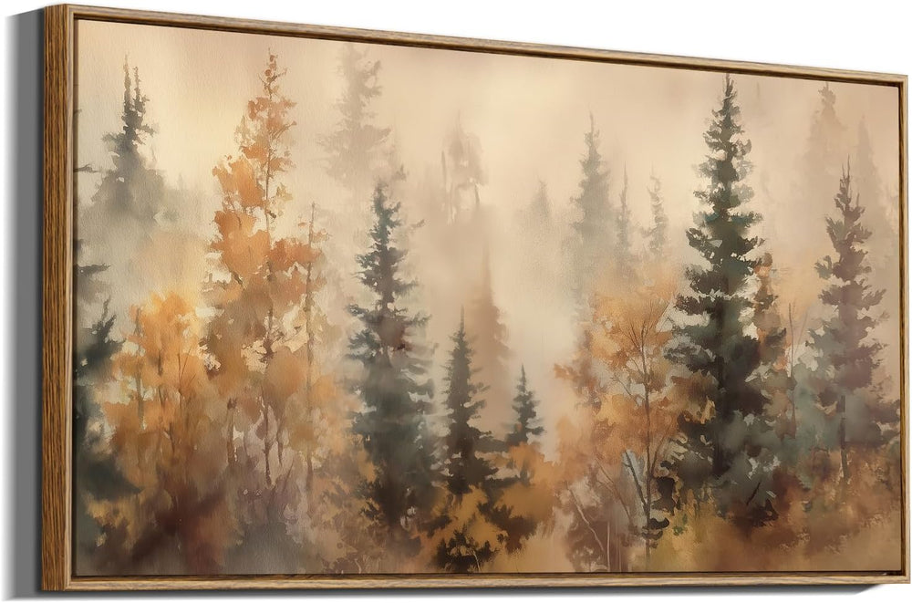 InSimSea Extra Large Framed Fall Wall Art, Forests Trees Landscape, 20x40in