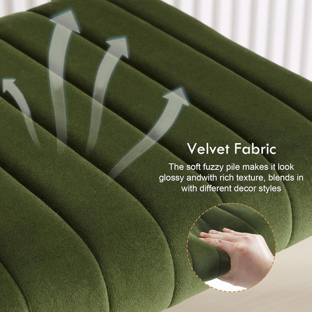 ONEVOG Mid Century Modern Dining Chairs Set of 4, Green Velvet Kitchen Chairs...