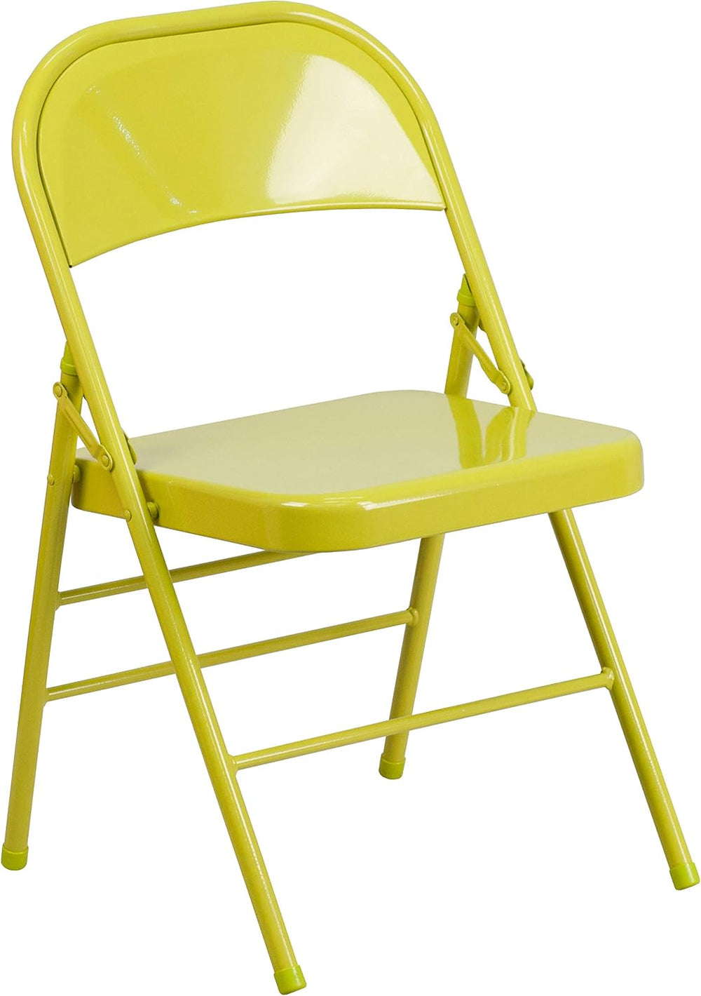 EMMA + OLIVER Triple Braced Metal Folding Chair, 2-Pack