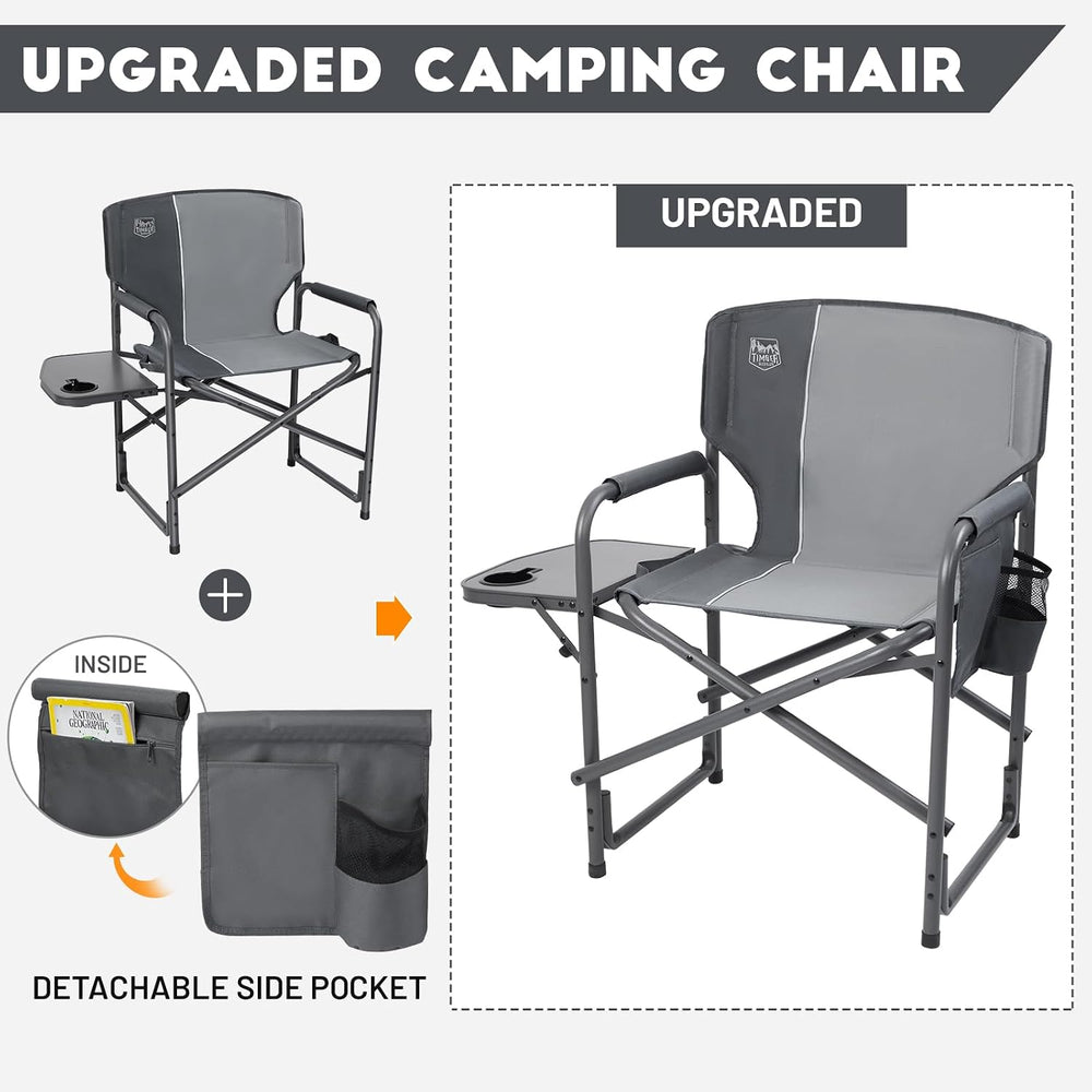 TIMBER RIDGE Aluminum Oversized Camping Chair, Support 400lbs