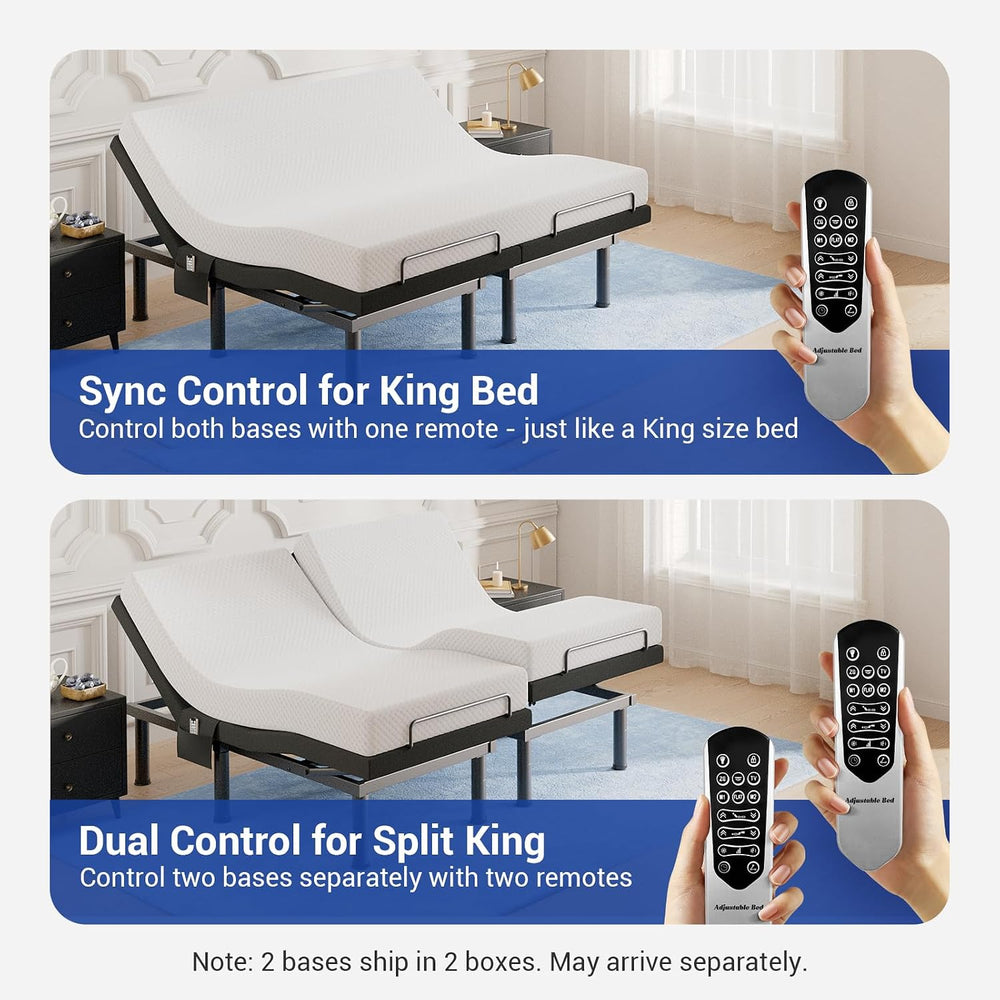 Tami Tami T600 Adjustable Bed Frame Split King Size with Remote & Massage...