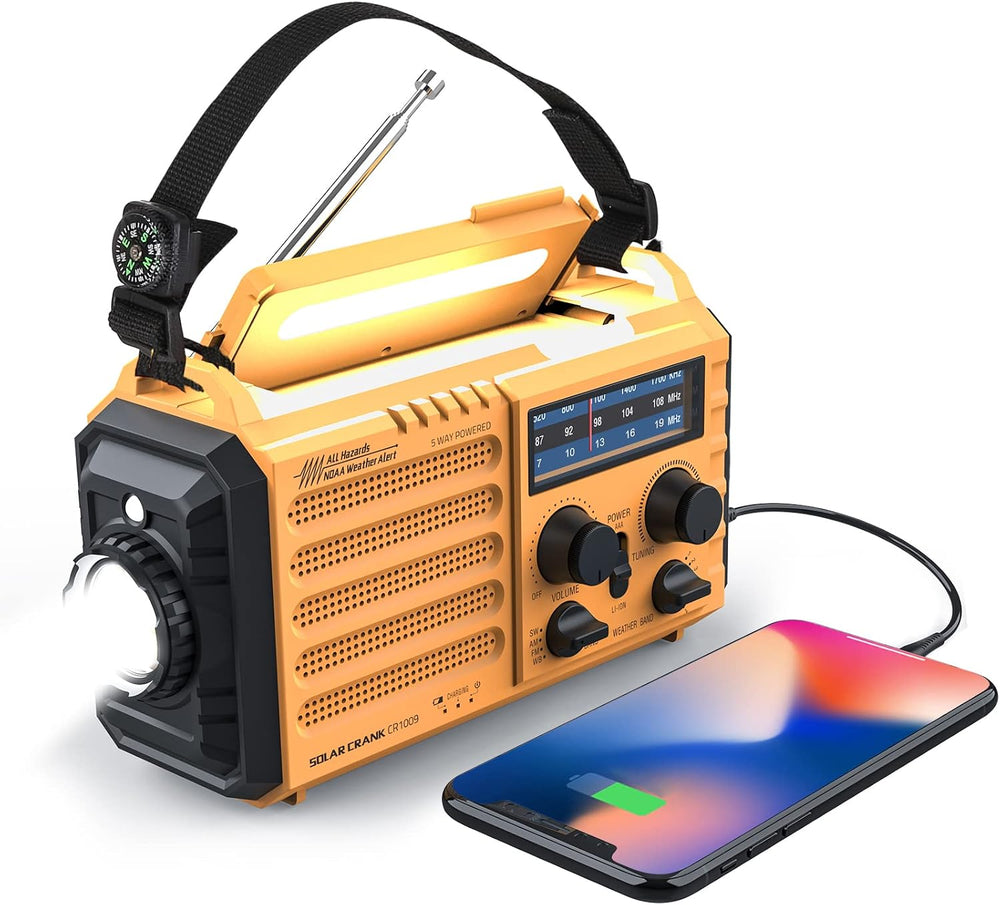 Raynic Weather Radio, 5000mAh/18500mWh NOAA Weather Radio, Solar Hand Crank E...