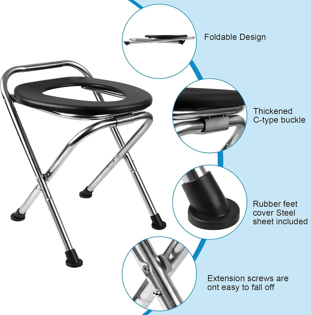 Portable Toilet for Camping, Portable Toilet Seat, Portable Toilet Travel, St...