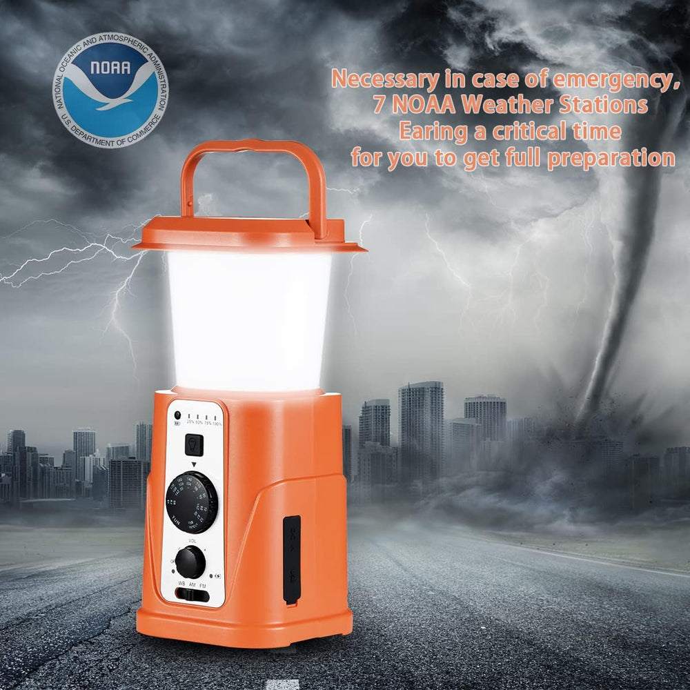 GREATONE 5000mah Emergency Radio Camping Lantern, Hand Crank Am/Fm/NOAA Weath...