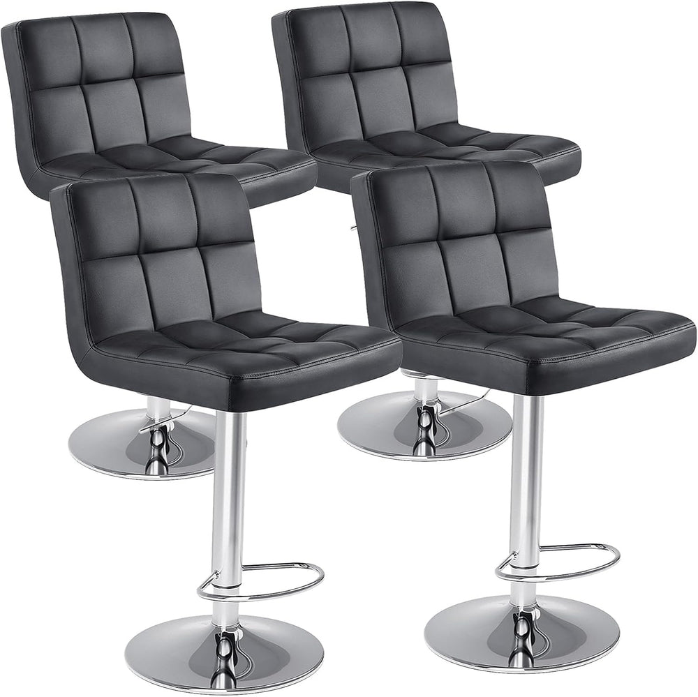 DUMOS Set of 4 Counter Height Bar Stools, 24 Inch Saddle Bar Chairs