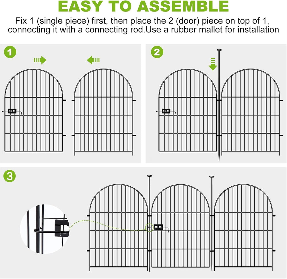 ADAVIN Garden Fencing 36 inch High, 22 Panels Dog Fence Outdoor for Yard, 48F...