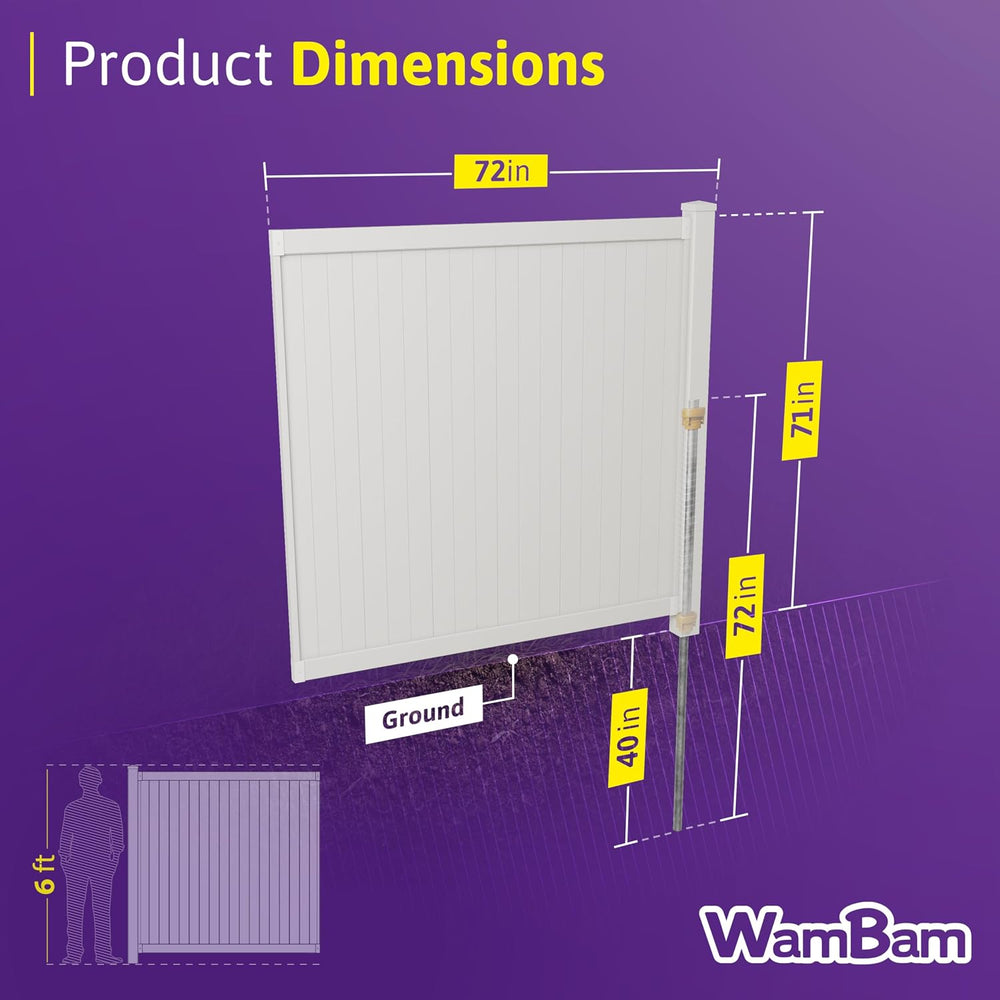 WamBam Cambridge Privacy Fence, White Vinyl No Dig DIY Kit