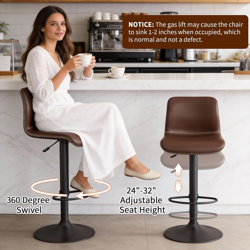 HeuGah Adjustable Bar Stools Set of 3, Swivel Counter Height Bar Chairs