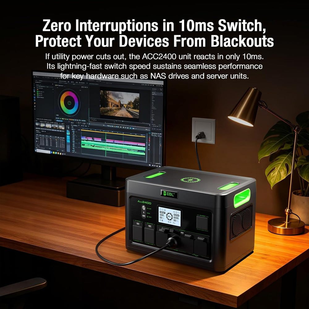 EBL 2400W Portable Power Station LiFePO4 Battery for Home Use