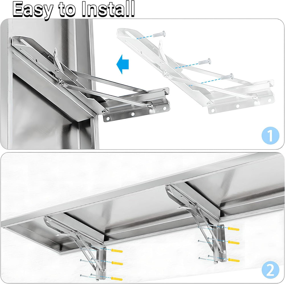 Folding Concession Shelf 68" W x 12" D for Kitchen, Garage