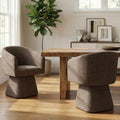 VKNOW Upholstered Swivel Dining Chairs Set of 2 with Barrel Back and Arm