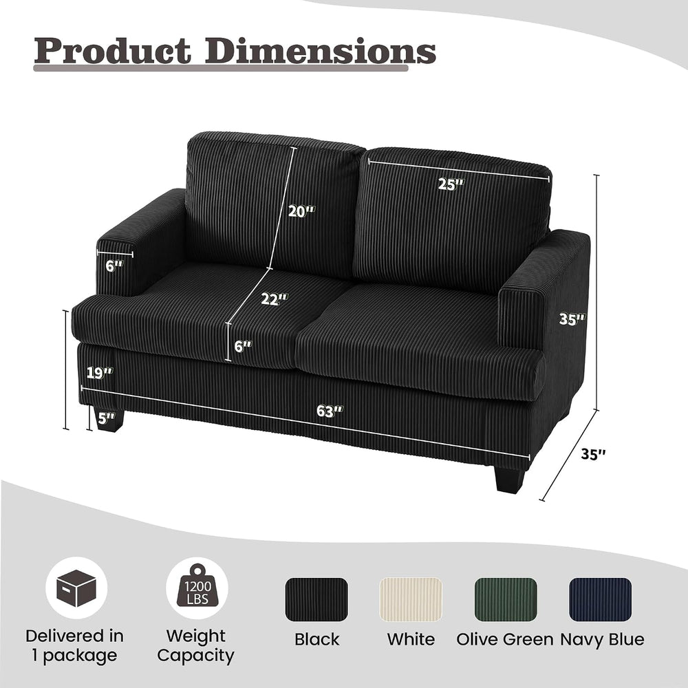 Apicizon Loveseat & 3 Seater Sofa Sets, 89" Couch Sofa Set for Livin...