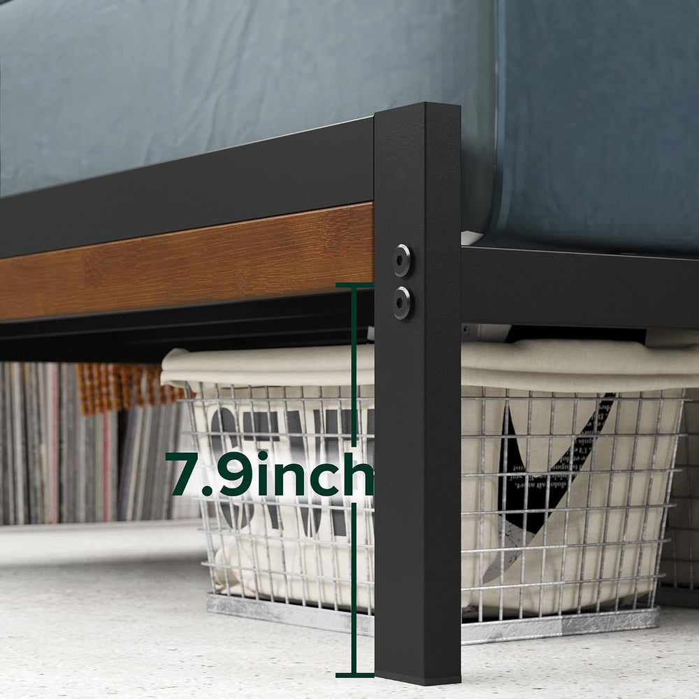 Zinus Kai Bamboo and Metal Platform Bed Frame, Sturdy Steel Frame, Twin