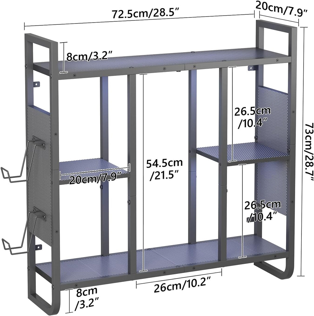 MAHANCRIS Gaming Floating Shelf with LED Lights, Wall Display Shelf