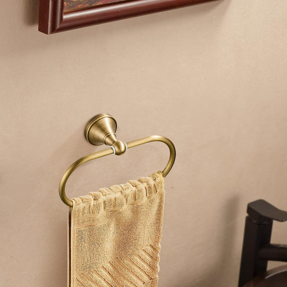 WOLIBEER Brass Toilet Paper Holder,AntiqueTowel Ring Oval Bathroom Tissue Rol...