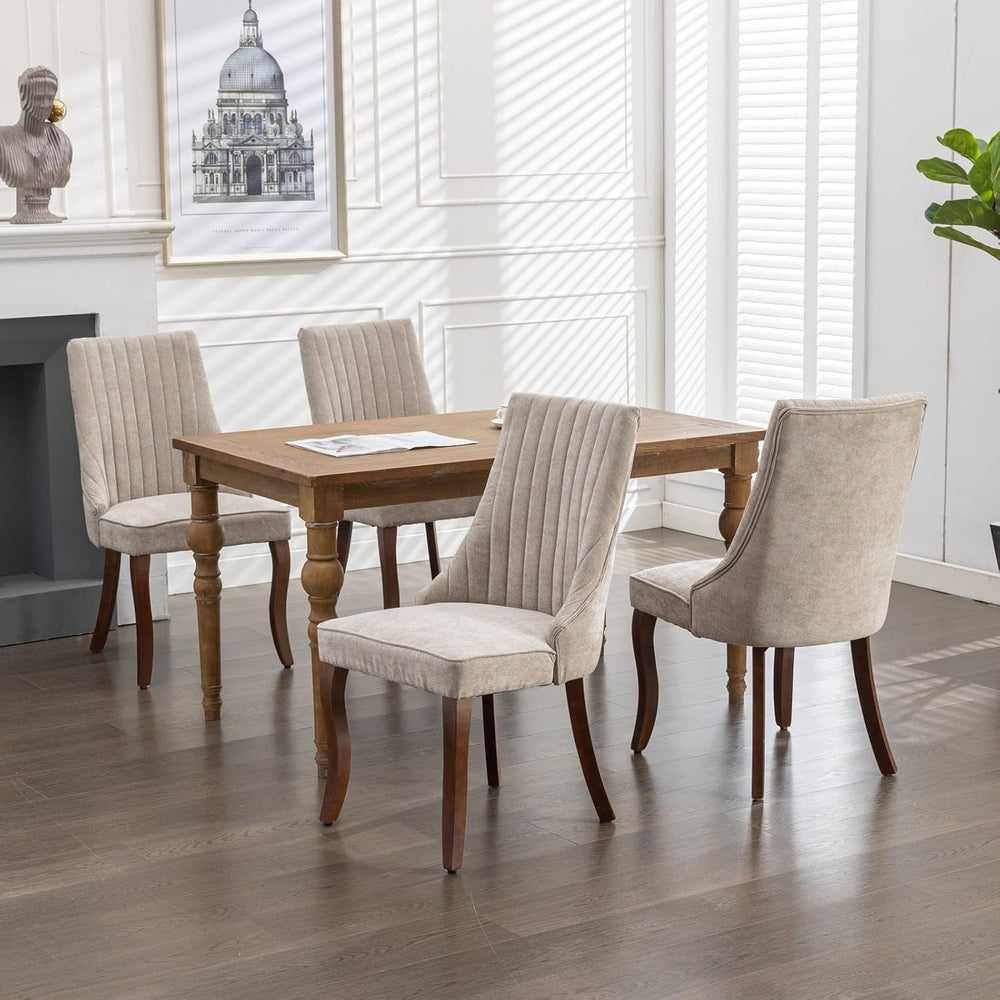Dining Chairs Set of 4,Comfy Fabric Upholstered Accent Chairs for Kitchen Liv...
