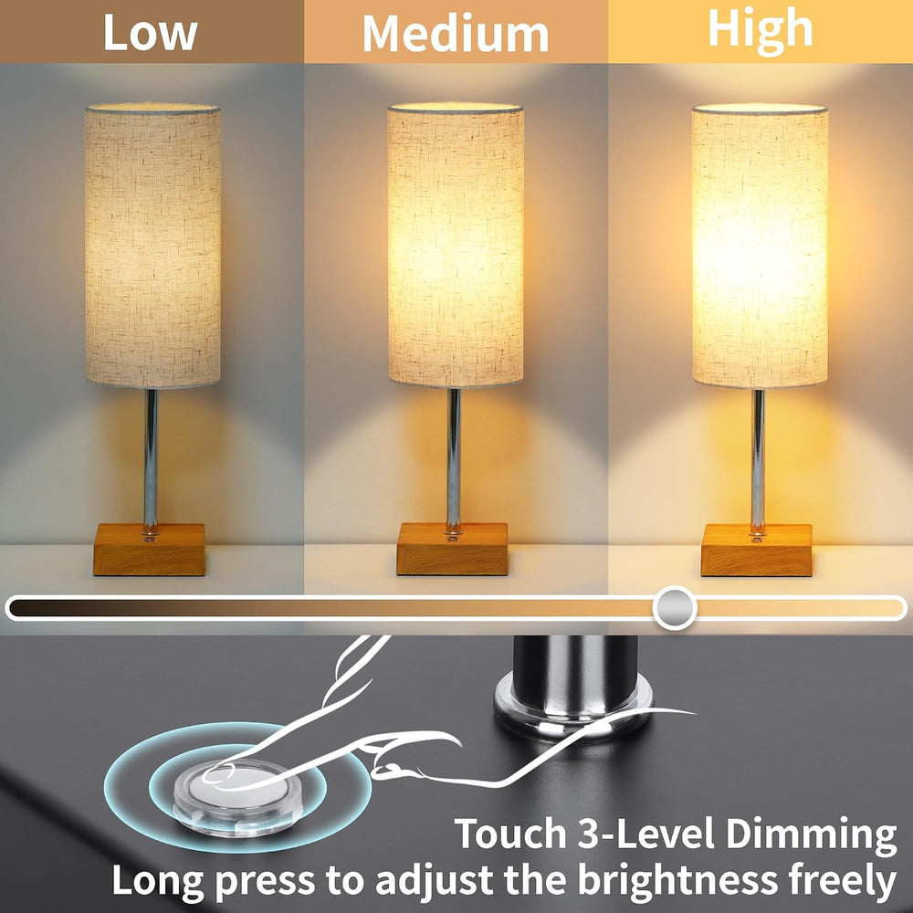 Cordless Table Lamp with Dimmable, Rechargeable 3 Modes Battery Powered Bedsi...
