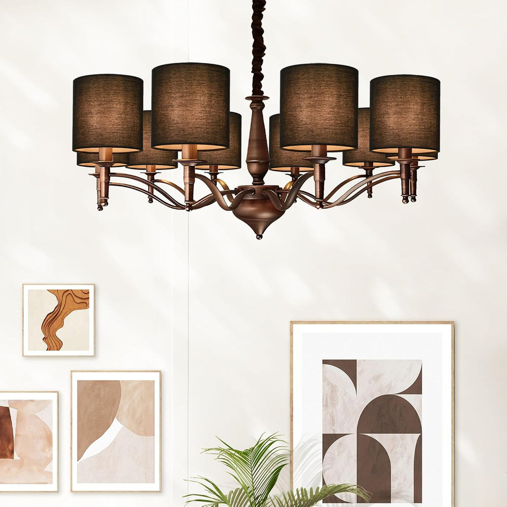 KIKI Black Clip-on Chandelier Lamp Shades Set of 6, 5"5"H5", M...