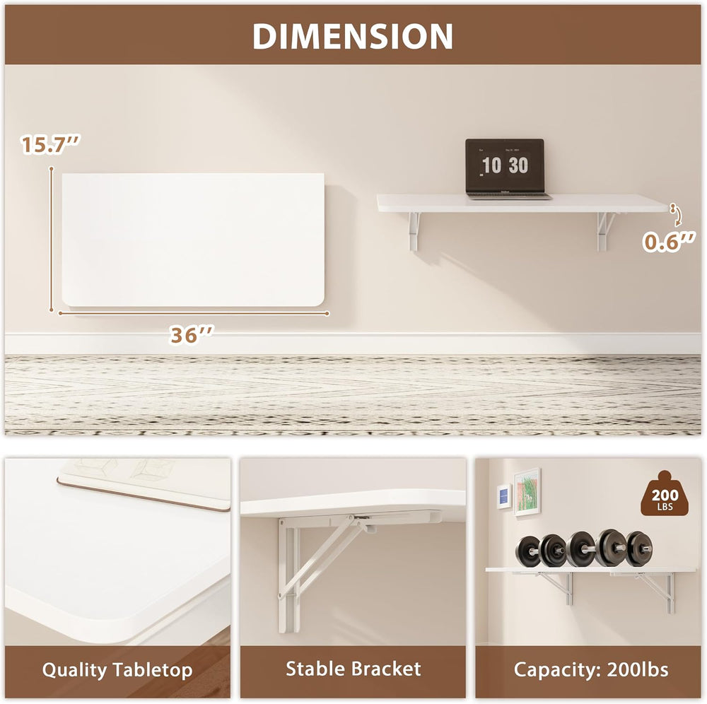 Dogsky Wall Mounted Folding Table 36x15.7 in - 200LB Capacity
