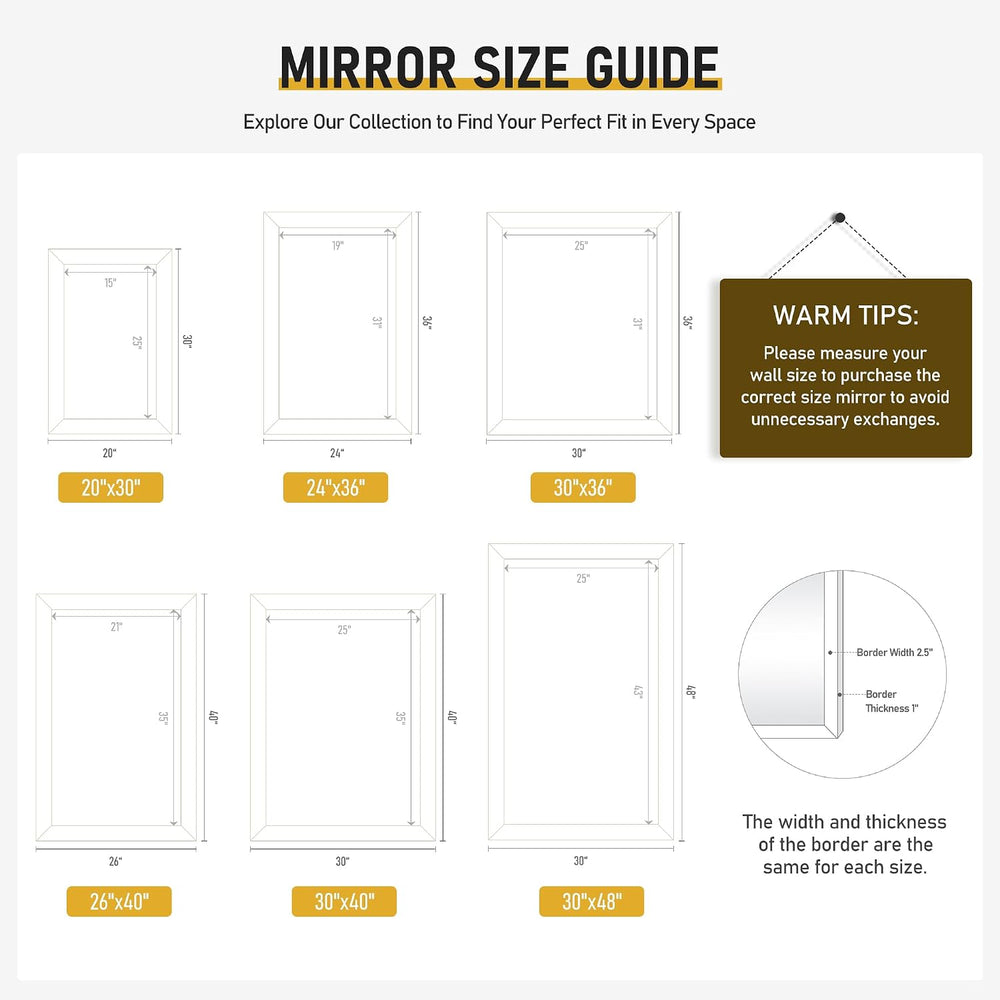 Rustic Wood Wall Mirror for Bathroom,Rectangle 24 x 36 Inch, Black Walnut
