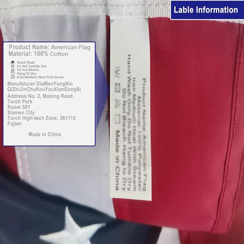 Homissor 100% Cotton Flag American Flags 4x6 Ft New Cotton USA Flag Heavy Dut...