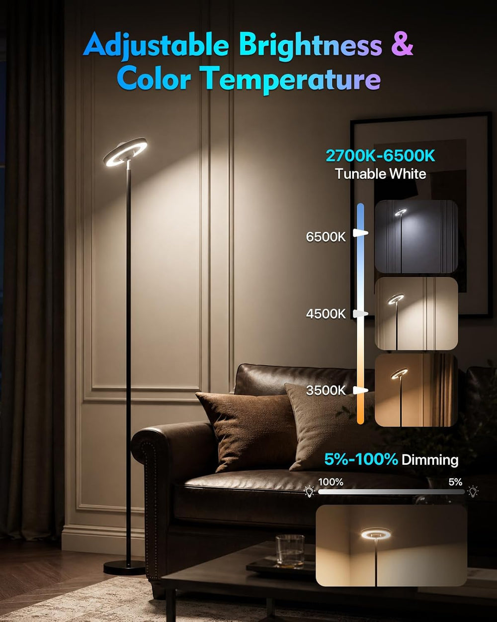 Water Ripple Floor Lamp: RGB, Remote Control