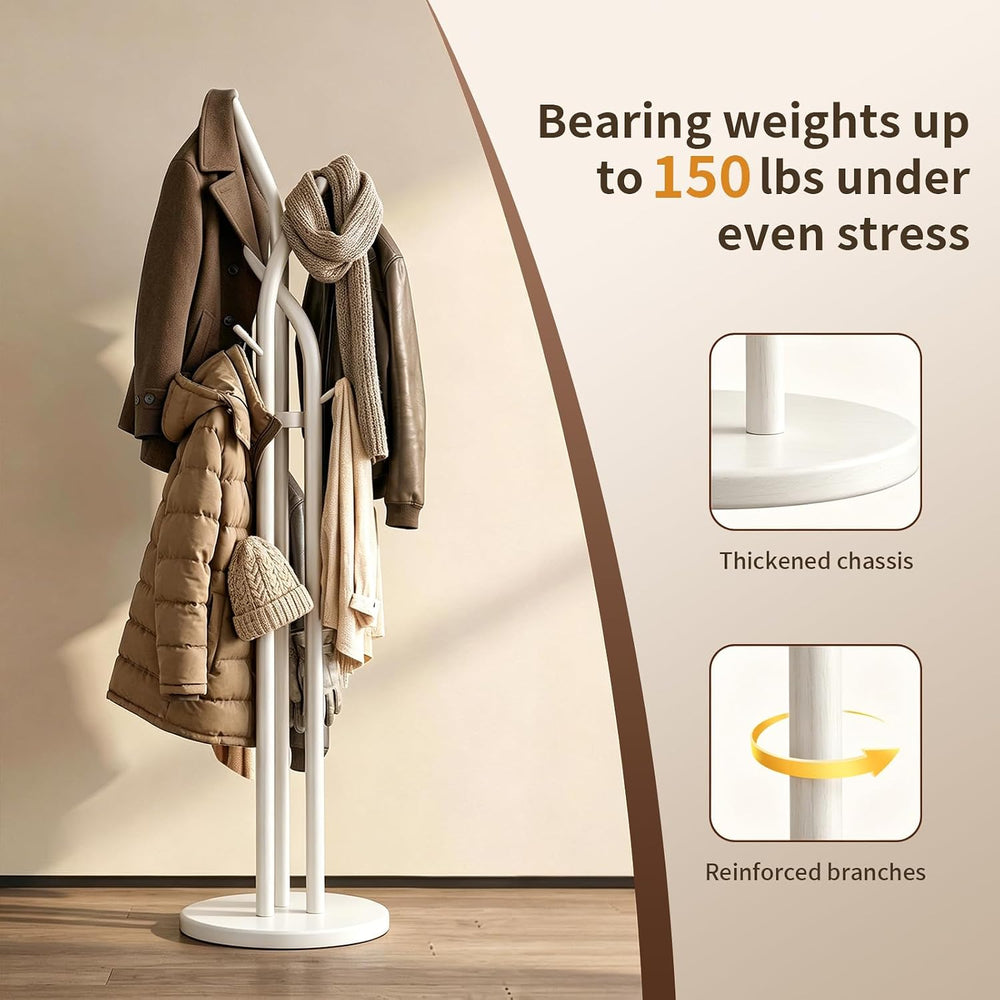Solid Wood Coat Rack Freestanding Wood Coat Tree Rack with 9 Hooks, Creative ...