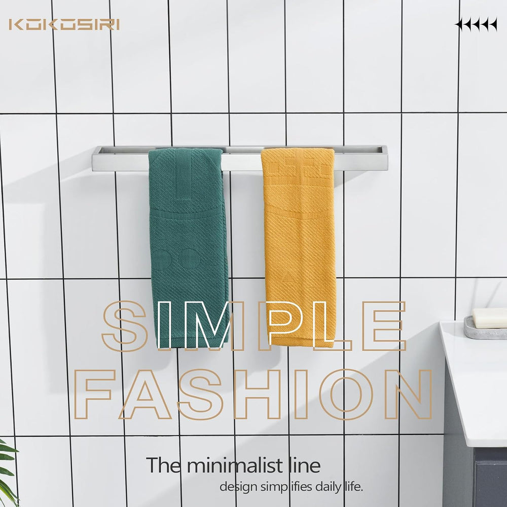 KOKOSIRI Towel Bar Brushed Nickel Bath Towel Hanger Holder 20-Inch Kitchen Ra...