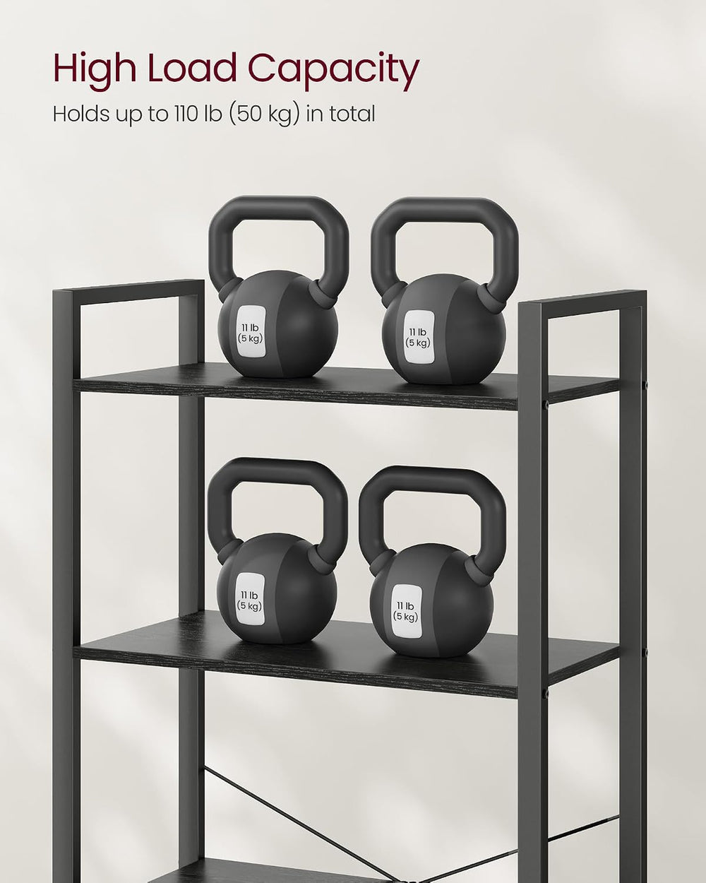 VASAGLE 5-Tier Bookshelf, Bookcase with Shelves, Storage Shelf, Living Room