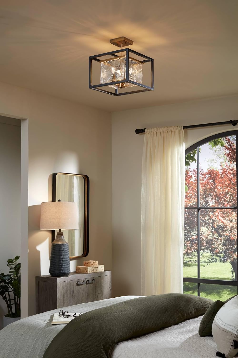 Dune 30" Large Table Lamp Black Finish Hammered Jar Modern