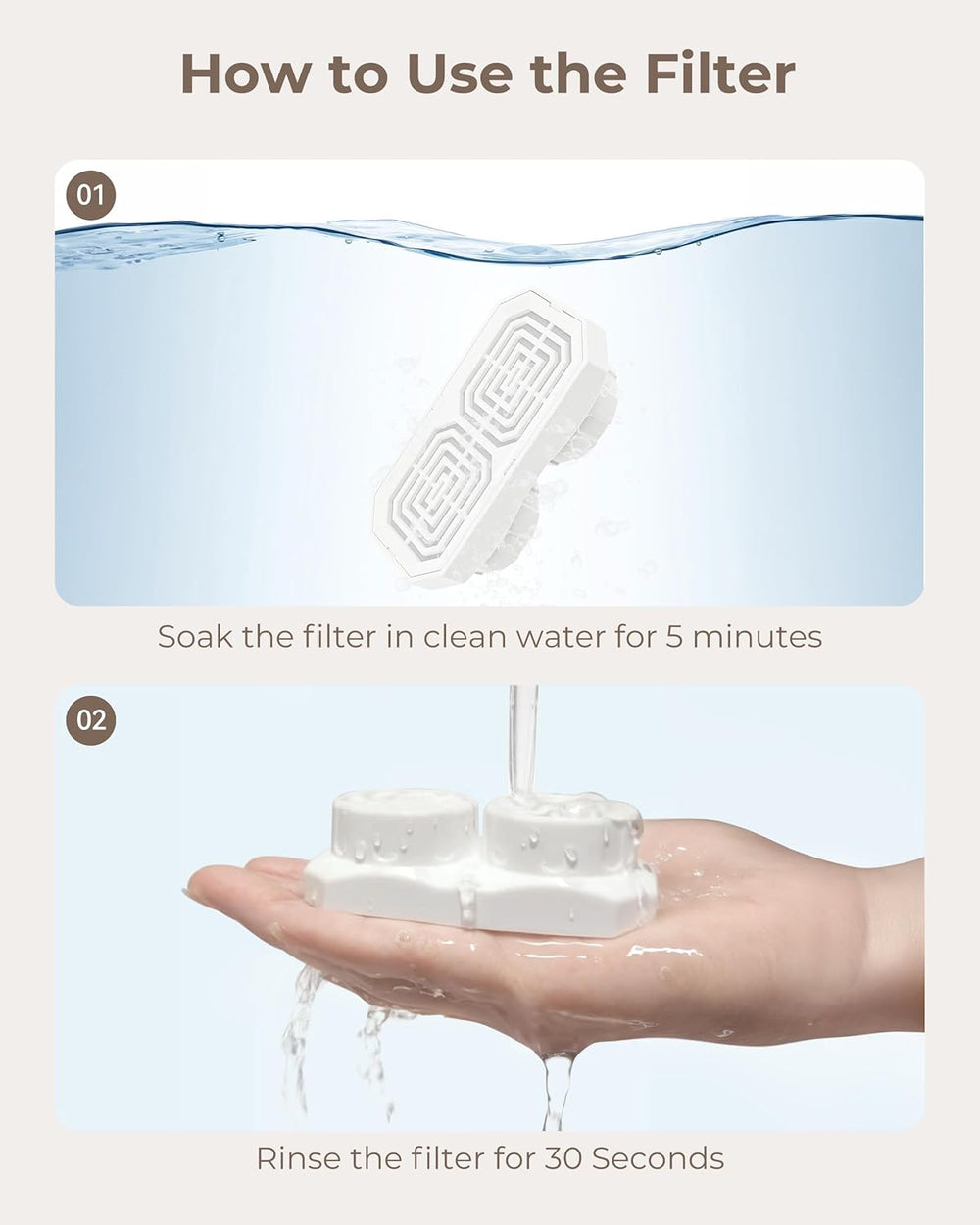 Neareal Official 12-Pack Replacement Filters for 108oz/3.2L Pet Fountain