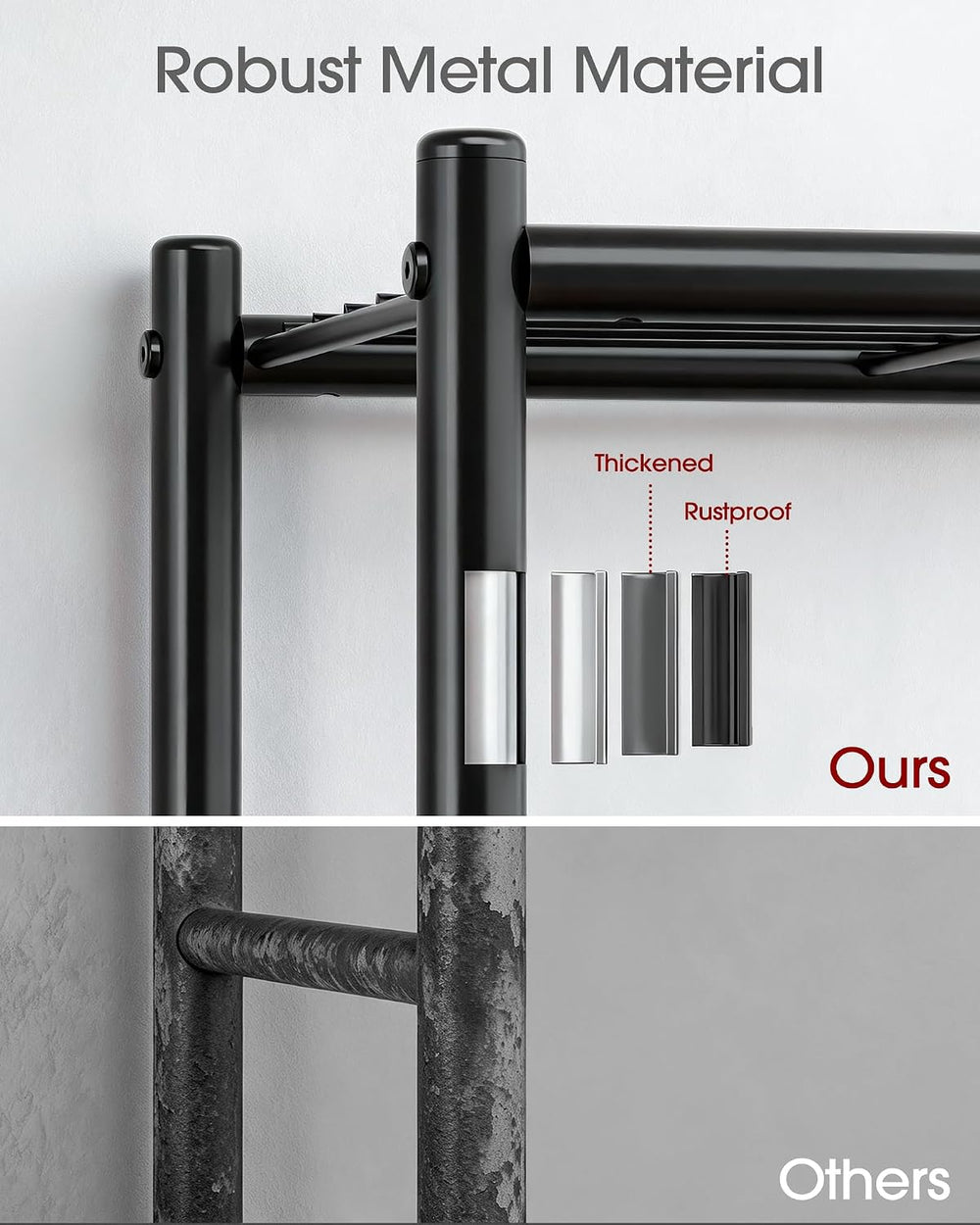 Sakugi 2-Pack 5-Tier Metal Storage Shelves, 18.4"x12.6"x57.4",...