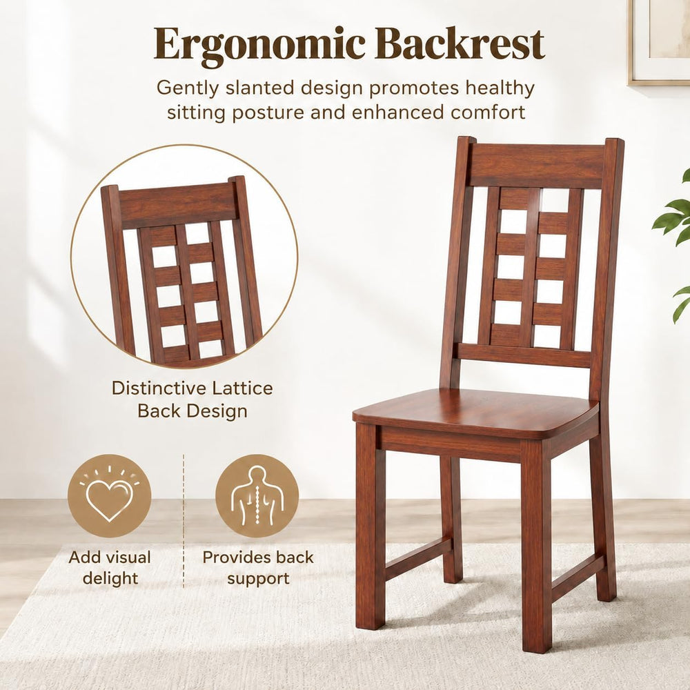 POWERSTONE Wood Dining Chairs Set of 4, Heavy-Duty Kitchen Chair