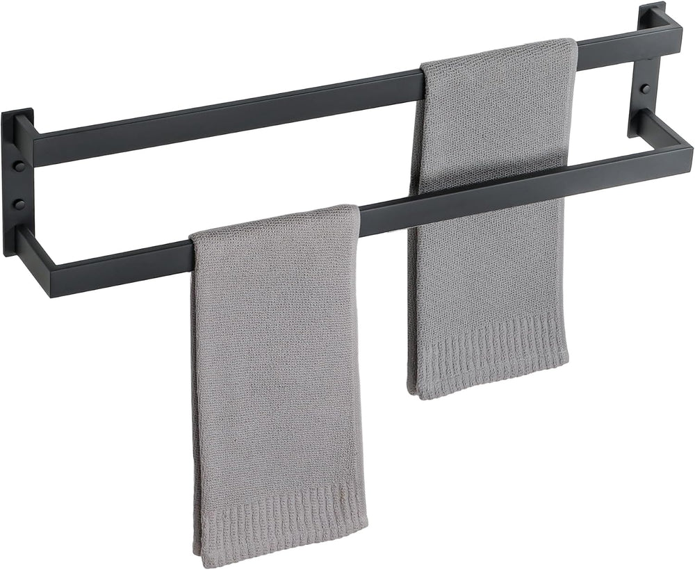 Alise Double Towel Bar, 28" Double Towel Racks for Bathroom, Matte Black
