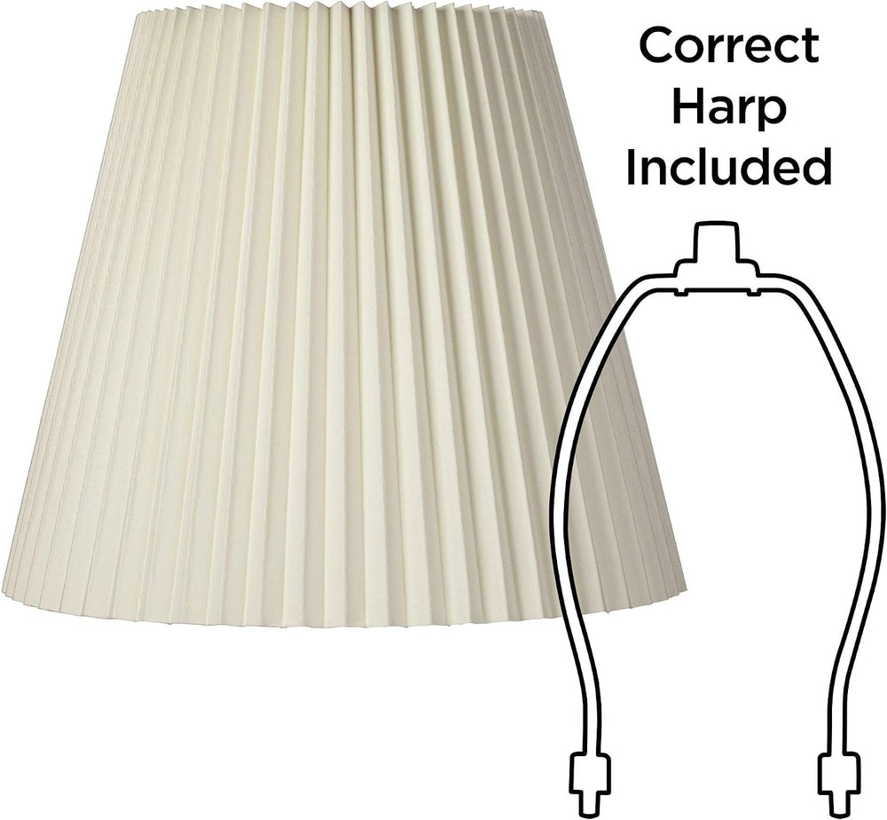 Pre-Assembled Edie Large Ivory Pleated Lamp Shade 10x17x14.75 (Spider)