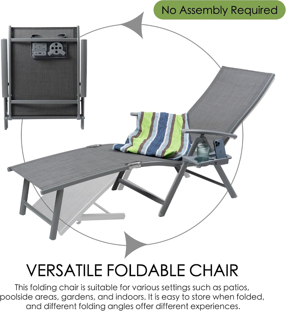 Kozyard 2 Pieces Aluminum Outdoor Chaise Lounge Chairs