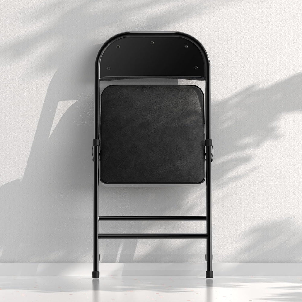 Nazhura 8 Pack Folding Chairs with Padded Vinyl Cushion Chairs with Comfortab...