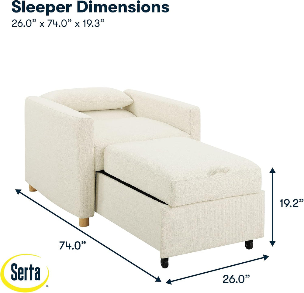 Serta® Corwin 36" Convertible Accent Chair, Dreamcoil® Comfort, FingerGu...